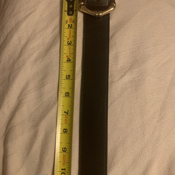 ✨⚡️💥Talbots Women Belt Size S Black Leather Exterior Gold Bamboo Buckle - Picture 8 of 11